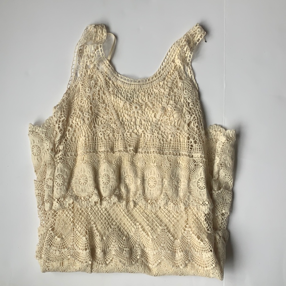 Cream lace maternity dress